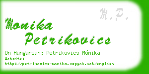monika petrikovics business card